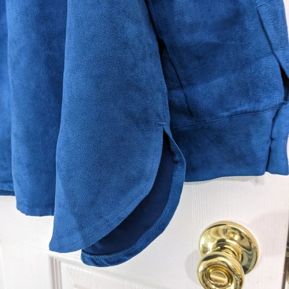 Draper's & Damon's Blue Microsuede Button Up Round Hem Shacket - size 1X NWOT - Picture 8 of 14